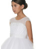 Rhinestone Beaded White Tulle Romantic Flower Girl Dress